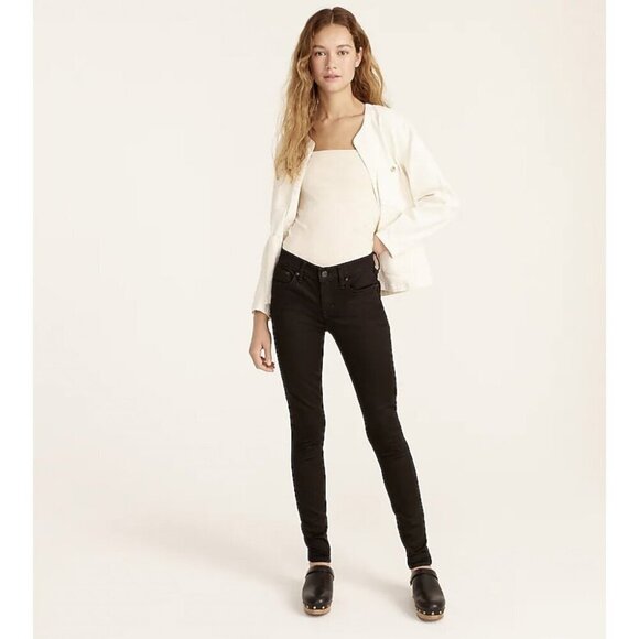 J.Crew $110 8" Stretchy Toothpick Jean in True Black Size 28 G7936